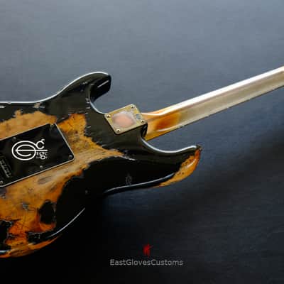 Fender Stratocaster FSR Paisley HSS Black/Gold Leaf Heavy Aged Relic (RARE) image 9