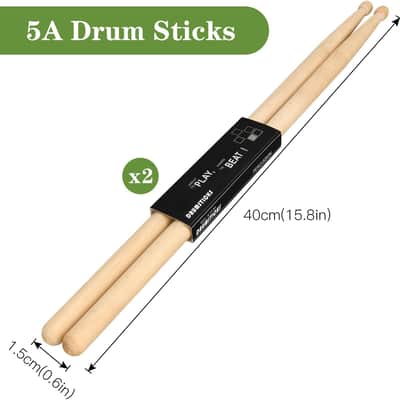 2/4/6/12 Pairs Drum Sticks, 5A Drum Sticks, Oval Wood Tip Drum Stick for Drums, Non-slip Drum Stick for Jazz Drum Electronic Drums Musical Instrument Percussion image 2