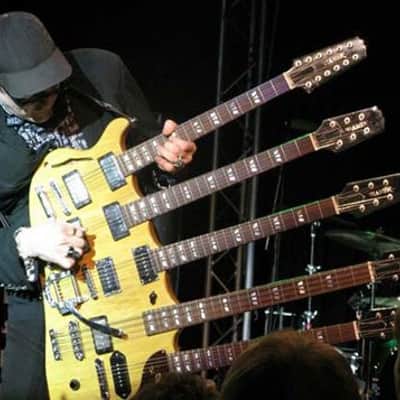 Five Neck Guitar -Checkered -Signed Rick Neilsen image 4