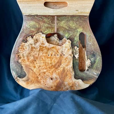 MH Customs Sunfire Tide – Maple Burl & Ember Shift Resin | Tidal Series T-Style Body 2026 - Nitrocellulose Gloss image 1
