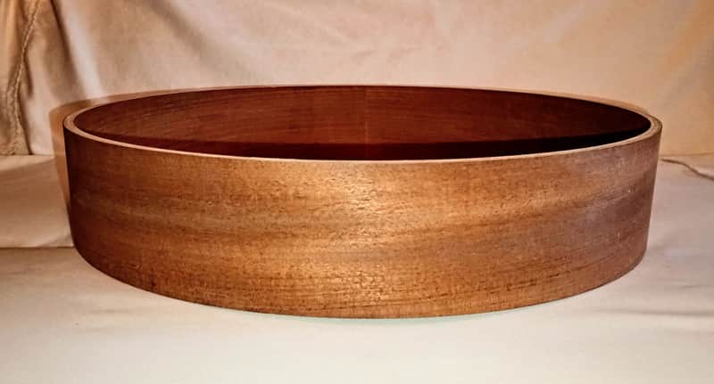 UNMARKED PANCAKE (or free floater) MAHOGANY DRUM SHELL 14" x 2&3/4" 2025-FREE SHIP TO C-USA! image 1