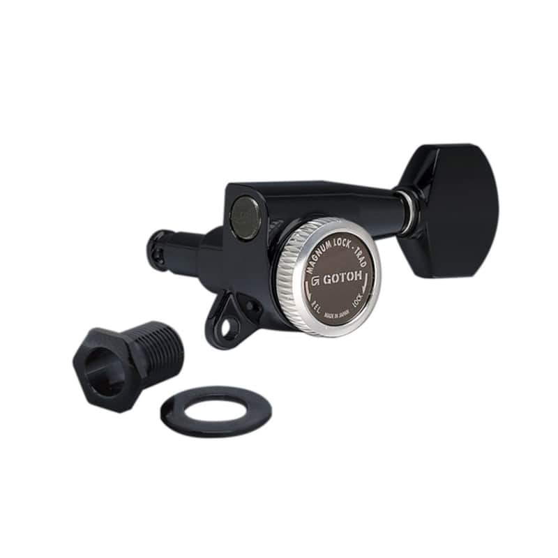 SG381 Magnum Lock Traditional Tuning Machines 3 Per Side, 07 Mini Buttons 16:1 Gear Ratio-Black image 1