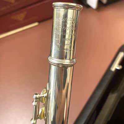 Vintage 1925 W.S Haynes Solid Silver Flute, French (open) Keys, New Pads; with Case image 2