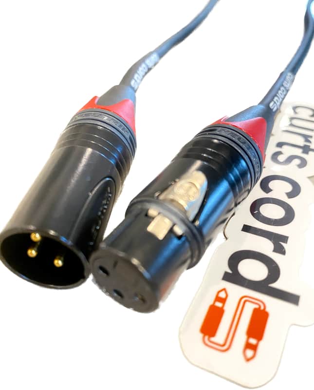 Curts Cords Mogami XLR Studio Gold 25' Microphone Cable-2534 Neglex Quad Cable -(Male and Female Ends- Red cable boots) image 1