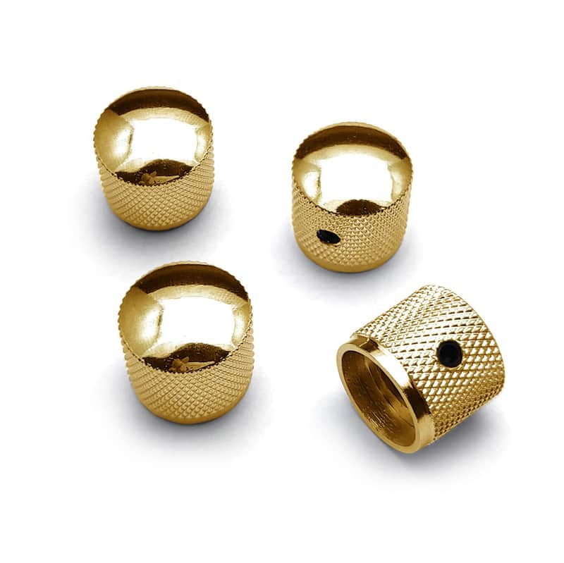 4pcs Metal Volume Tone Dome Tone Guitar Speed Control Knobs with Allen Keys Screws Set for Fender Strat Telecaster Gibson Les Paul Electric Guitar or Bass(Gold) image 1