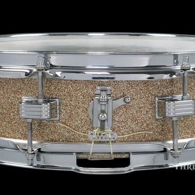 1960s Ludwig Pre-Serial Downbeat Snare Drum Keystone Champagne :  4 x 14 image 2