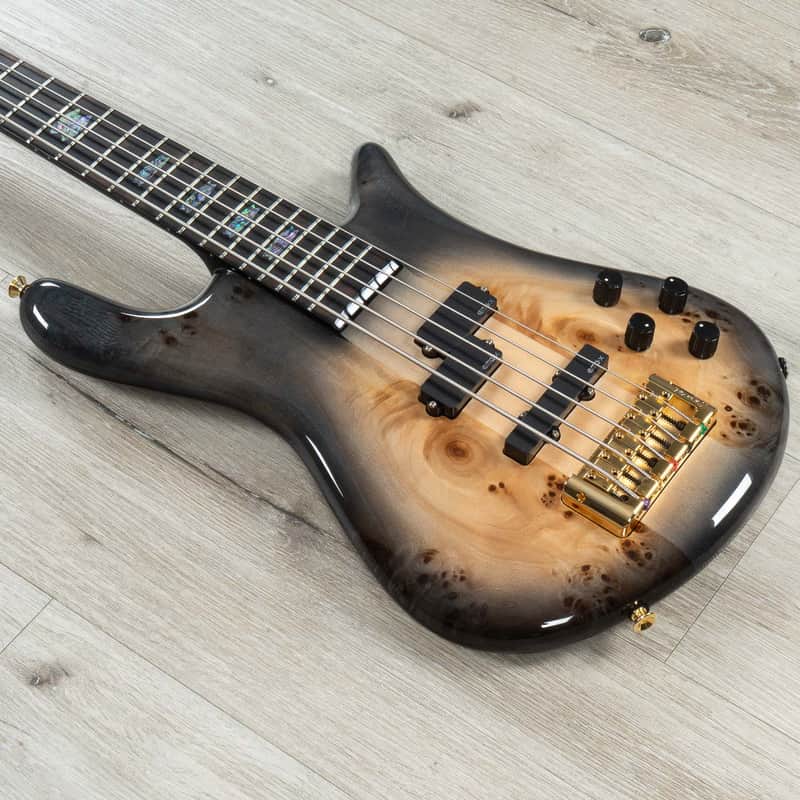 Spector Euro 5 CST Custom 5-String Bass, Ebony Fretboard, Natural Black Burst Gloss image 1