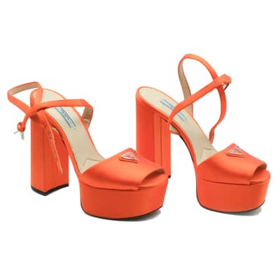 Orange Prada Stacked Heel Owned by Sheila E. image 3