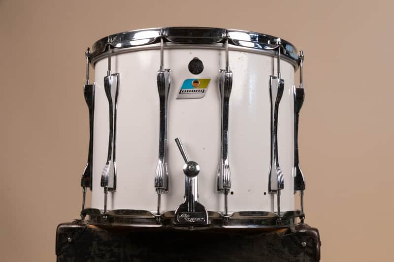 1980s Ludwig 12x14 White Cortex Challenger Series Parade Drum image 1