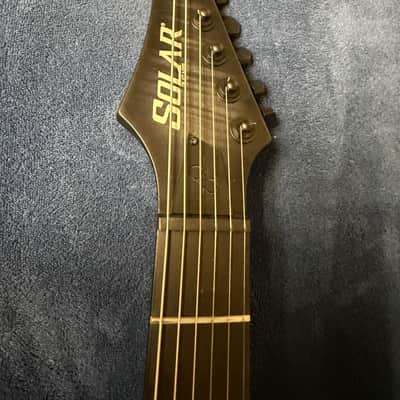 2021 Solar Guitars V1.6AFBB Flying V in Flame Black Burst with Gigbag image 14