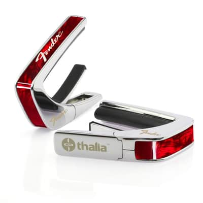Thalia X Fender Guitar Capo - Chrome, Red Angel Wing, White Perine Logo image 2