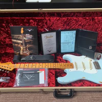 Fender Custom Shop '56 Stratocaster Heavy Relic 2019 - Faded Sonic Blue image 4