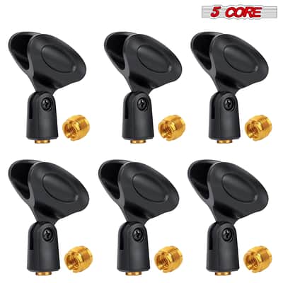 5 Core Microphone Clip Holder 6 Pieces with Screw Adapters 5/8 to 3/8 Inch image 1