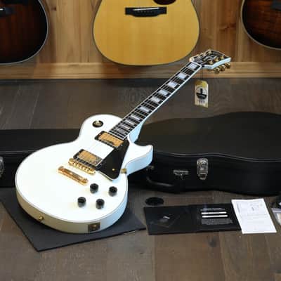 Minty! 2021 Gibson Custom Shop Les Paul Custom Electric Guitar Alpine White + COA OHSC image 1