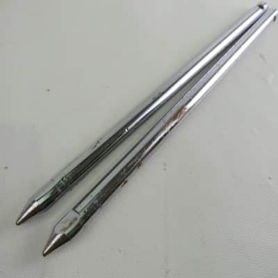 Premier 3/8" 2x 9"Straight Disappearing Spurs Chrome Vintage 60=70s Bass Drum image 2