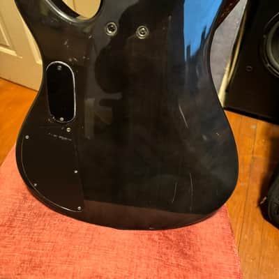Ibanez  soundgear bass guitar emg pickups. translucent charcoal image 14