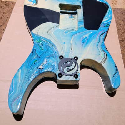 Custom Swirl Body Dinky Body  Blue Swirl image 5
