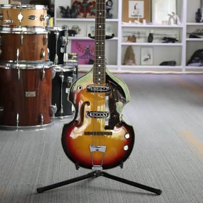 1960's Royal Violin Bass Sunburst Electric Bass Guitar - w/ Gig Bag image 2