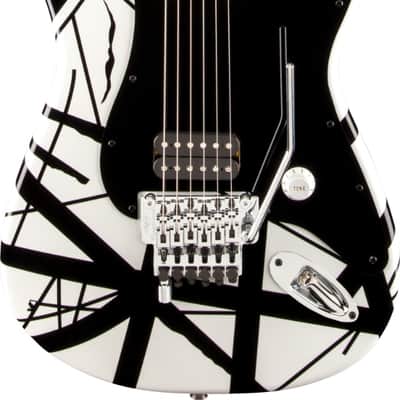 EVH Striped Series Electric Guitar White with Black Stripes image 2