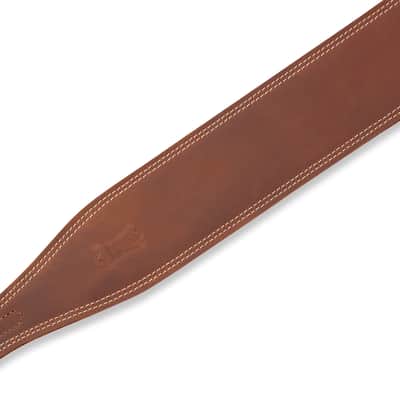 Levy's M17BDS-BRN Butter Double Stitch 2.5" Wide Garment Leather Guitar Strap image 3