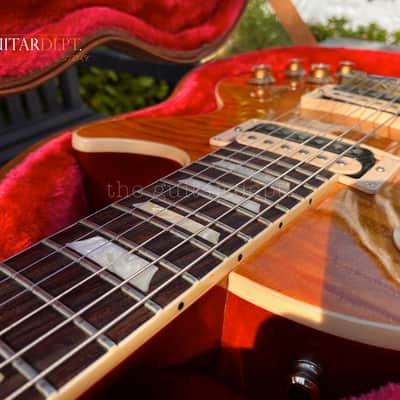 ♚SUBLIME♚2023 GIBSON Les Paul Standard*SLASH ♚ AAA+ MEGA DEEP FLAME  !♚ Appetite Amber ♚ AMAZING image 5