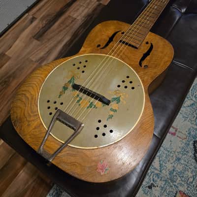 1930s Kay Del Oro "Fauxbro" Resonator Acoustic Guitar w/ Case image 7