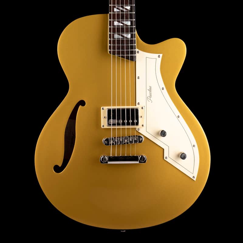 Pre-Owned Peerless Retromatic P1 Semi-Hollow Electric Guitar - Gold Top With OHSC image 1