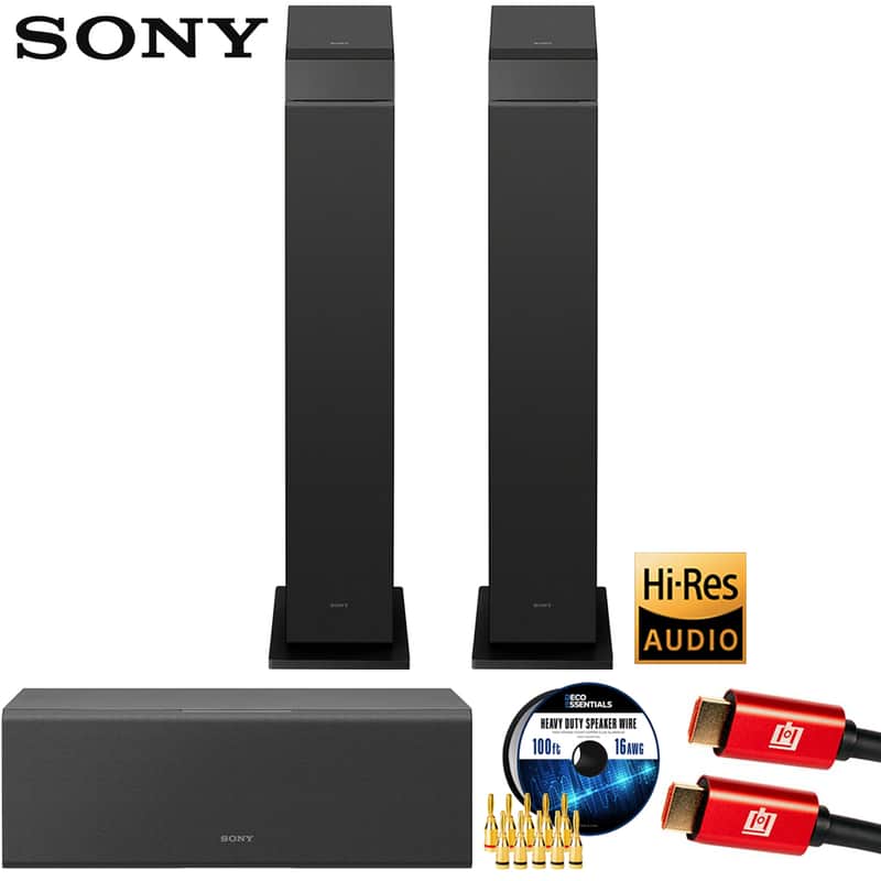 Sony SS-CS3M2 Hi-res Floorstanding Speaker (Pair) w/ Center Channel Speaker Bundle image 1