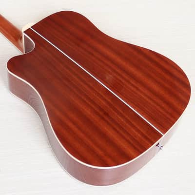 Electric Acoustic Guitar 41 Inch Dead Wood Cutaway Design with Fingerboard Inlay High Glossy Folk Guitar with EQ image 9