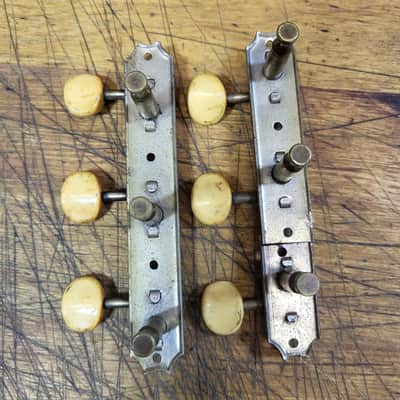 Vintage RARE 1966 Kluson Double Line  3x3 on a Plate Guitar Tuners Needs Repair Luthier Parts image 7