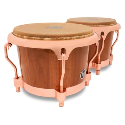 Latin Percussion Limited Cherry Bongos - 7.25" & 8.625" Natural Rawhide Heads image 4