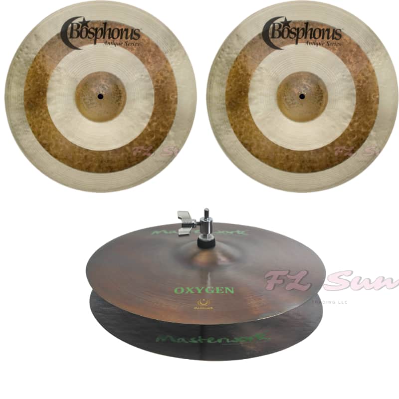 Bosphorus Cymbals Antique Series 16"-18" Jazz Crash - Masterwork Cymbals 15" Jazz Hi-Hat image 1