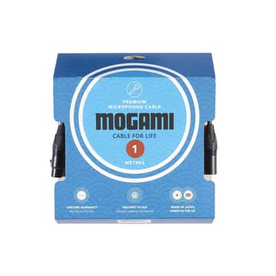 MOGAMI 1m XLRF - XLRM Mic Cable with Neutrik Black and Gold XLR image 2