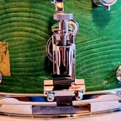 MARTIAL PERCUSSION-CUSTOM STAVE SNARE DRUM w/ IDSS - PONDEROSA GREEN -FREE SHIP TO C-USA! image 4