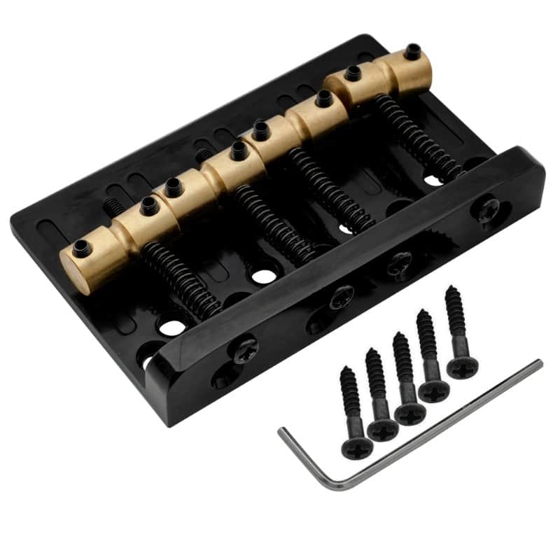 4-String Bass Bridge - Hardtail Brass Saddles Zinc Alloy Plated image 1