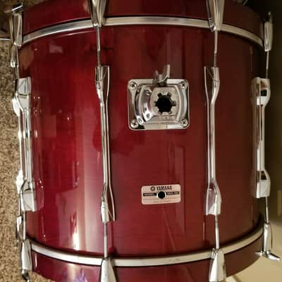 Yamaha Recording Custom Cherry 10x10, 10x12, 12x14, 14x16 Toms
16x22 Bass Drum Cherrywood 80's Japan Wine Walnut Color Recording Custom 80's Cherry Wood Cherrywood Wine image 4