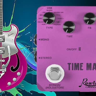Rowin Canada LTD02 Time Maker Pink Digital Delay Twin Series Guitar Effect Pedal image 8