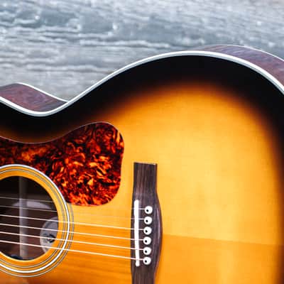 Guild OM-140CE Antique Burst Spruce Top Orchestra Cutaway Acoustic Electric Guitar image 8