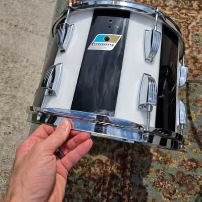 1970s Ludwig Vistalite Pro Beat 6pc Shell Pack 13/14/16/18/24" w/ Matching 5x14" Snare Drum - Pattern (F) Black/White image 14