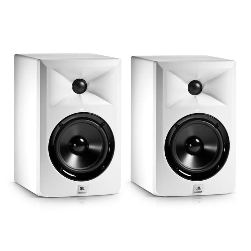 JBL LSR305 5 inch Active Studio Monitors, White (Pair) image 1