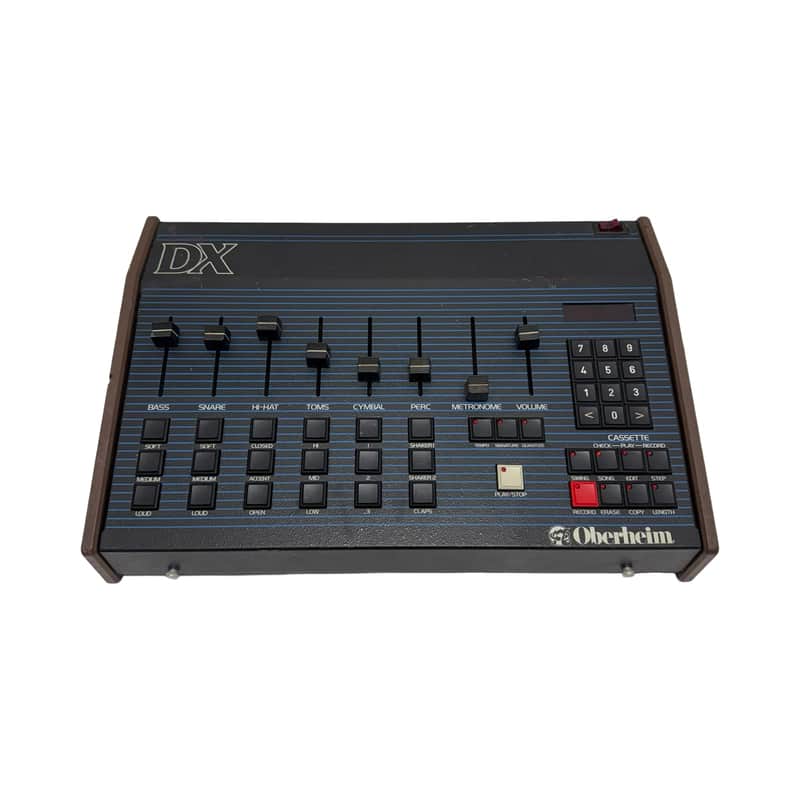 Oberheim DX 6-Voice Drum Machine 1981 - Blue with Wood Sides image 1
