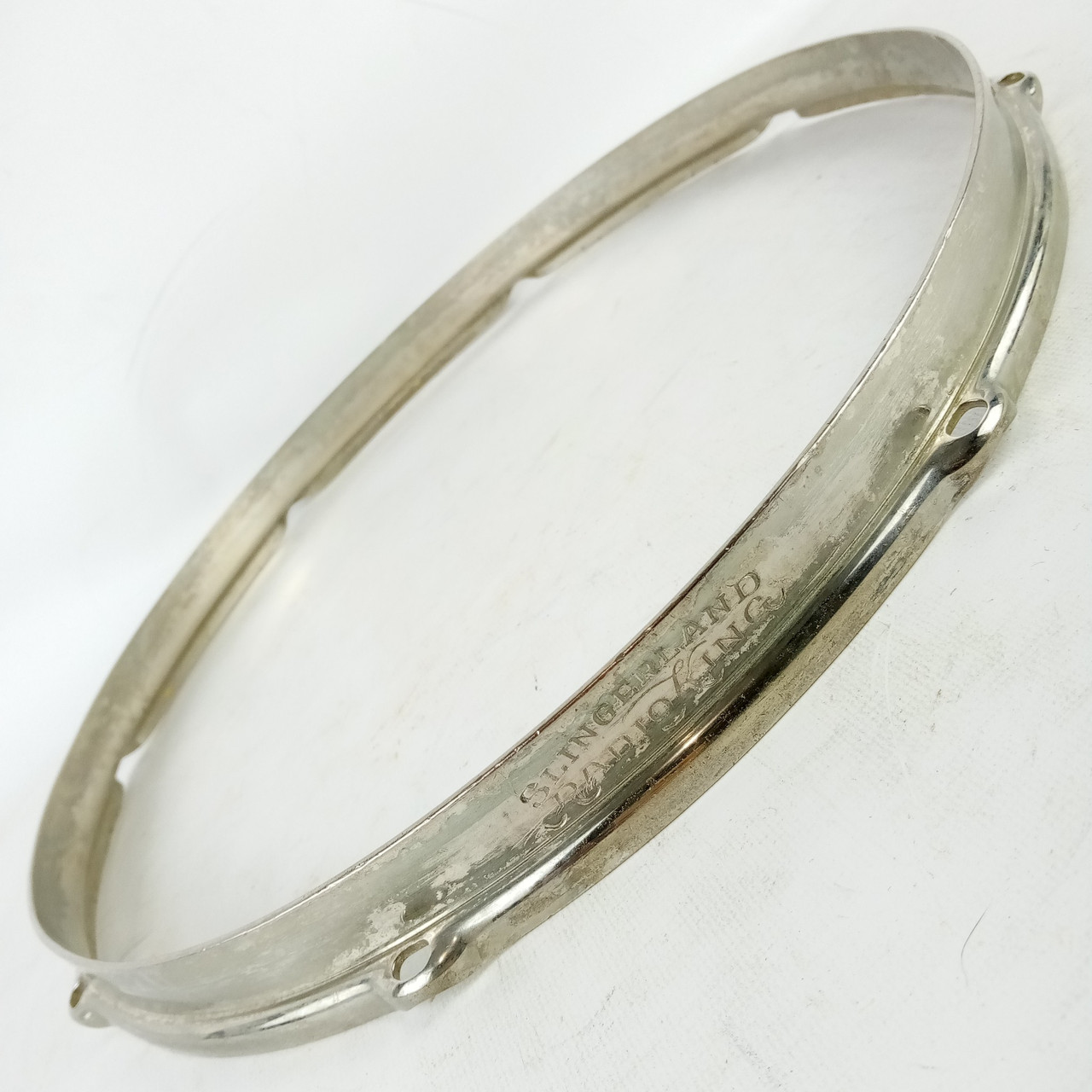 Slingerland 14" Radio King-Engraved Double-Flange Snare Drum Rim/Hoop Brass NOB — main photograph