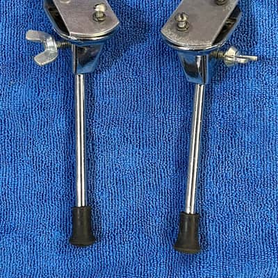Vintage Bass Drum Spurs And Mounts, Chrome Good Condition image 2