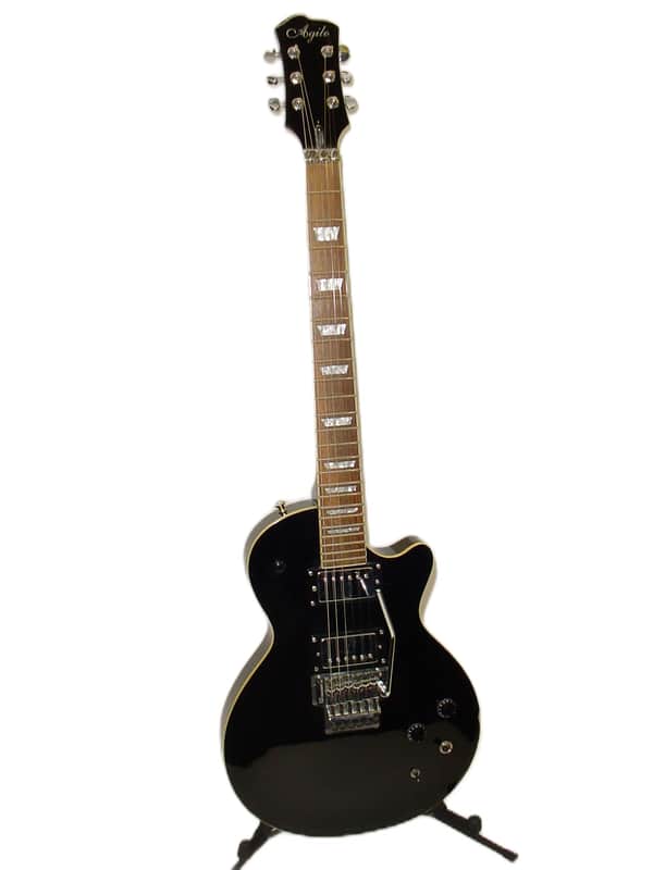 Agile AL-2000 Electric Guitar with Fernandes FRT Locking Tremolo System Gloss Black image 1