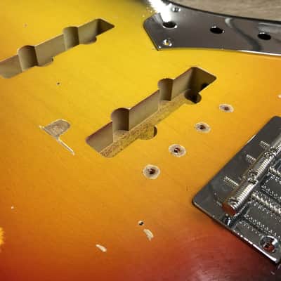 Made to Order - FRANCHIN Uranius bass body JACO PASTORIUS REPLICA Relic Aged Sunburst 100% Nitro Lacquer Alder Jazz-Bass Style Made in Italy image 7