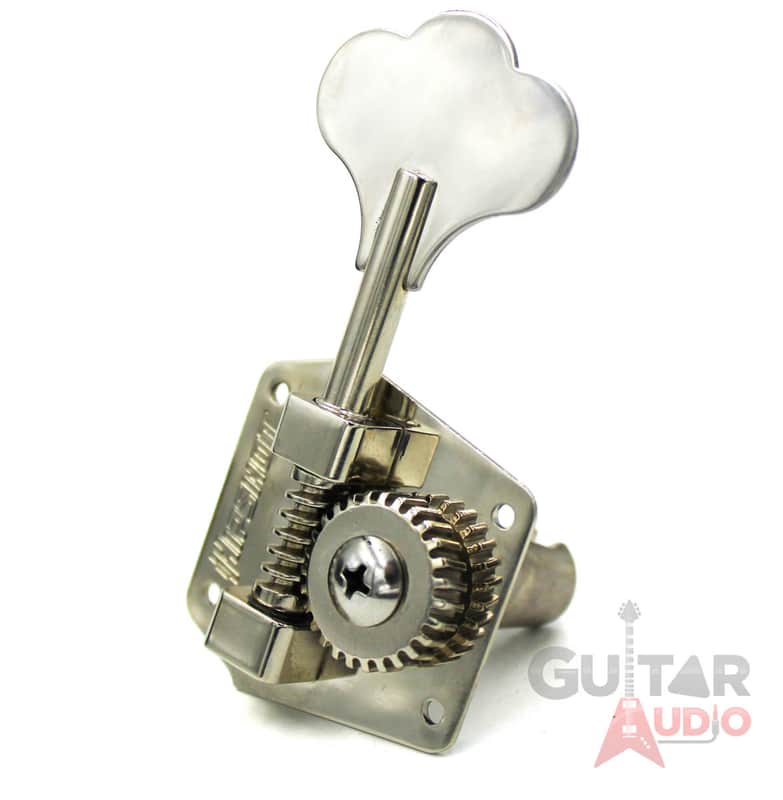 Hipshot 4-In-line HB3 Clover Key Bass Tuners, Nickel, Set of 4 (20310N) image 1