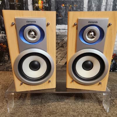 Aiwa Aiwa SX-LM191  pair of compact, wired vintage bookshelf speakers 90s  - Oak wood veneer image 3