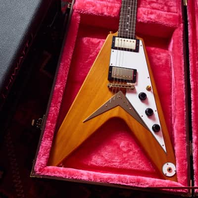 Epiphone '58 Korina Flying V 2023 - Aged Natural (White Pickguard) image 18