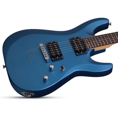 Schecter C-6 Deluxe Series Electric Guitar - Satin Light Blue Metallic image 5