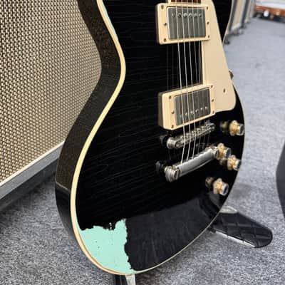 Gibson 1960 Standard Historic Les Paul 2016 - Black over Kerry Green Aged image 7